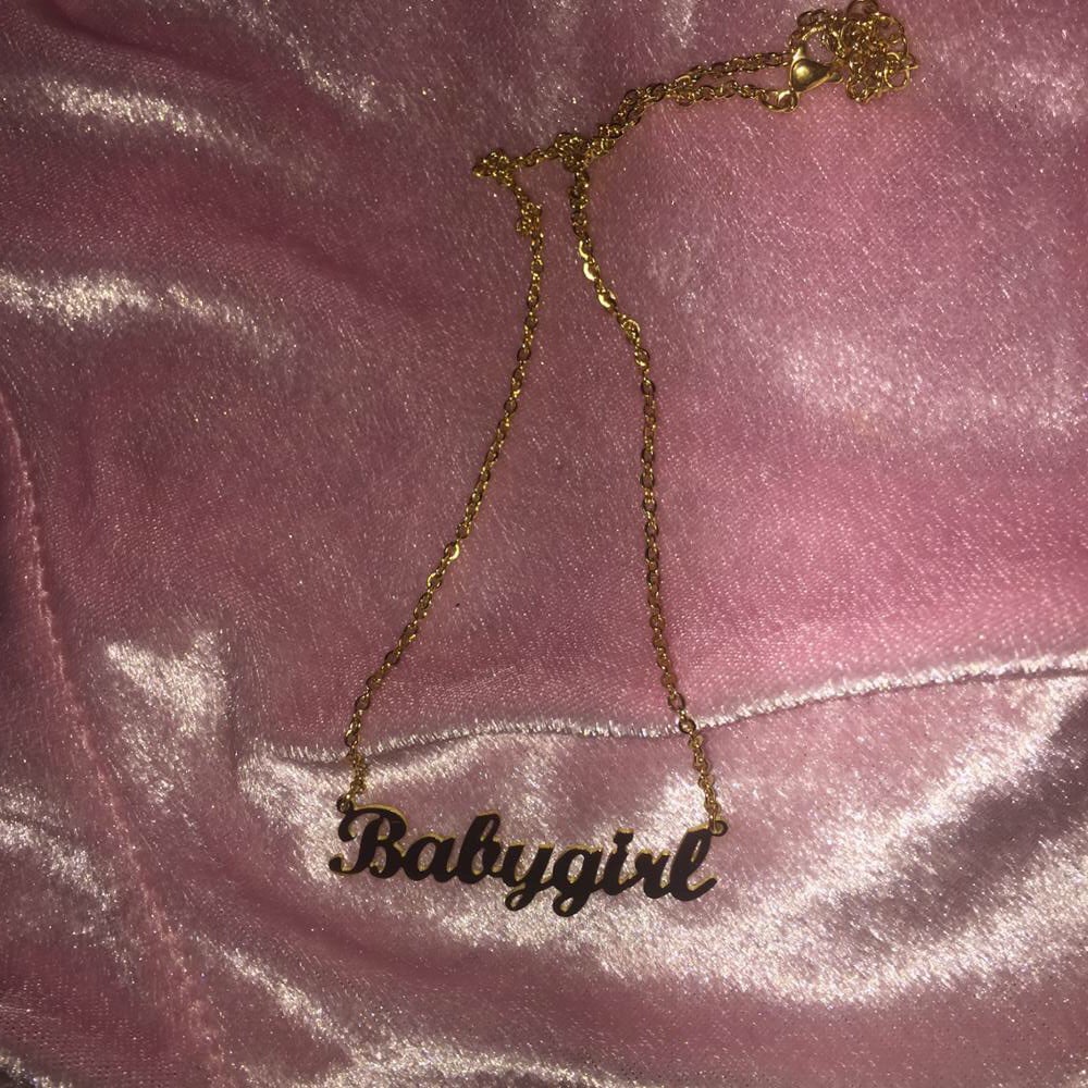 Letter Necklace Gold Gothic - Angel, Princess, Babygirl, Baby – Aesthetics  Boutique